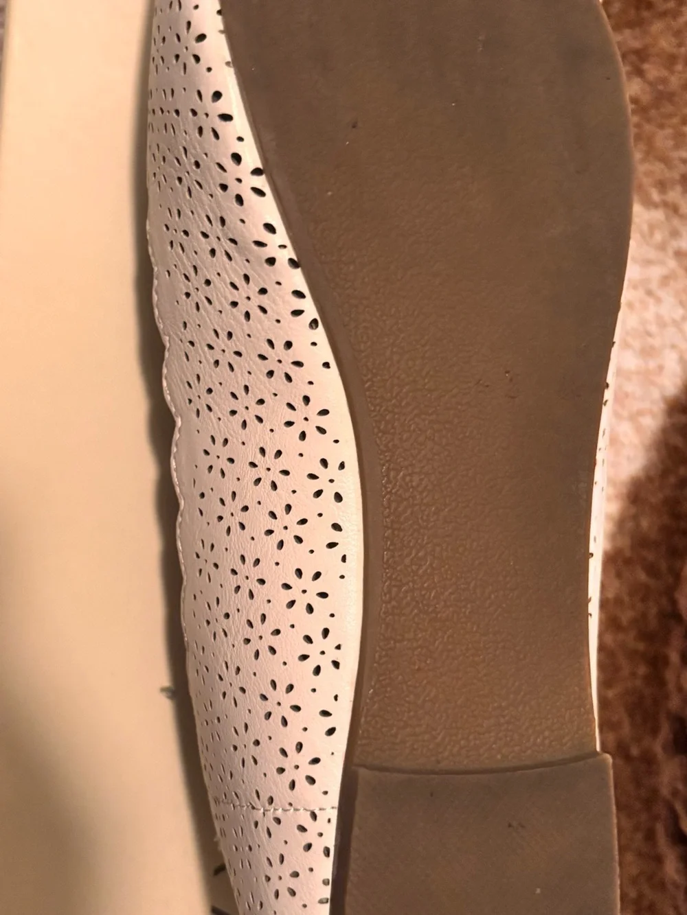 Scalloped Perforated Ballet Flats - Soft Pink - Picture 2 of 5